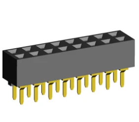 2.54mm Socket Double Rows Three Sides Contact Straight Dip Type.(H=5.0)
